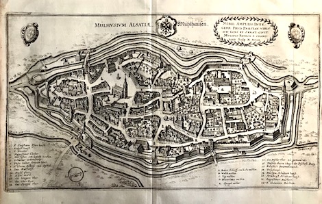 Merian Matthà¤us (1593-1650) Mulhusium Alsatiae. Muhlhausen (Mulhouse) 1649 Francoforte 